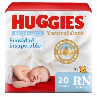 Pañal Huggies Natural Care Talla R/N - Bolsa 20UN