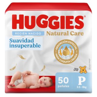 Pañal Huggies Natural Care Primeros Días - Bolsa 50UN