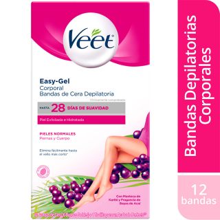 Veet Bandas Cera Fria Piel Normal  - Caja 12 UN