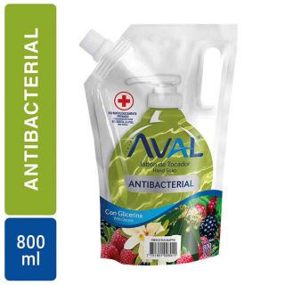 Jabón Líquido Aval Antibacterial Eucalipto  Repuesto 800 ML