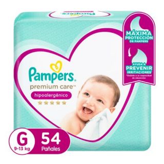 Pañales Pampers Premium Care Talla G - Bolsa 54 UN