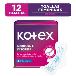 Kotex Toalla Higiénica Nocturna Discreta - Bolsa 12 UN