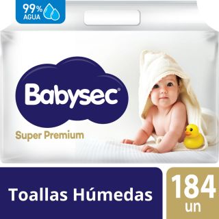 Toallitas Húmedas Babysec Super Premium - Bolsa 184 UN