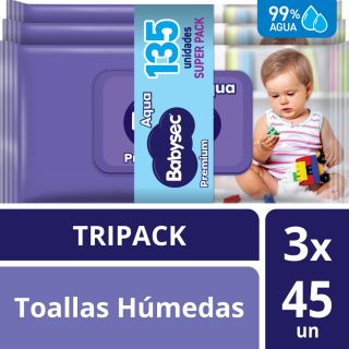 Toallitas Húmedas Babysec Premium 45 Un - Pack 3 UN