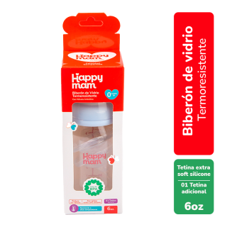 Biberón de Vidrio Termoresistente Happyman- Frasco 180 ml