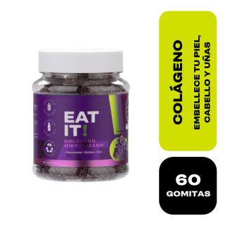 Gomitas de Colágeno Hidrolizado EAT IT! Uva – Frasco 60 UN