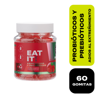 Gomitas Probióticos y Prebióticos EAT IT! Frambuesa – Frasco 60 UN
