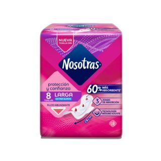Nosotras Larga Extra Suave Protección y Confianza - Bolsa 8 UN