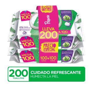 Toallitas Húmedas Pequeñin Aloe Natural - Bolsa 200 UN