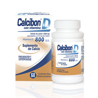 Calcibone 1500Mg-800 U.I Tabletas Recubiertas - Frasco 60 UN