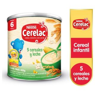Cereal Infantil CERELAC® 5 Cereales y Leche - Lata 400 g