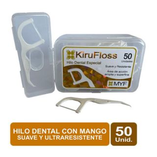 Kirufloss Hilo Dental Especial Ultrafino Con Mango - Caja 50 UN