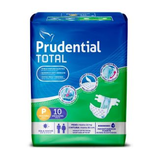 Pañal Prudential Total Talla P - Bolsa 10 UN  