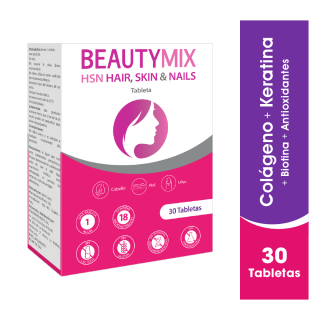 Beautymix HSN, HAIR, SKIN & NAILS  Caja 30 Tabletas