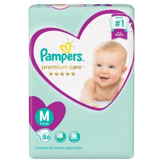 Pañal Pampers Premium Care Talla M - Bolsa 86 UN