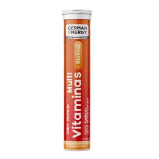 Multivitaminas + Biotina German Energy Sabor Naranja - Tubo 20 UN
