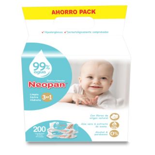 Neopan Toallitas Húmedas 3 en 1 - Bolsa 200 UN