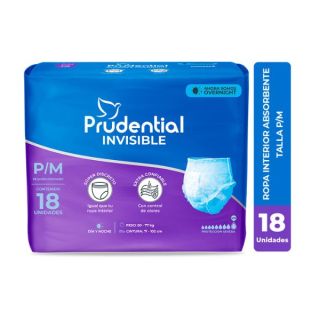 Pañal Prudential Invisible Talla M - Bolsa 18 UN