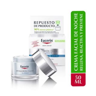 Eucerin Hyaluron Filler + 3x Effect Repuesto Noche - Pote 50 Ml