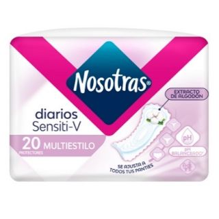 Nosotras Diarios Multiestilo Sensiti-V - Caja 20 UN