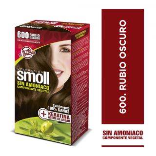 TINTE SMOLL SIN AMONIACO KIT 600 RUBIO OSCURO 