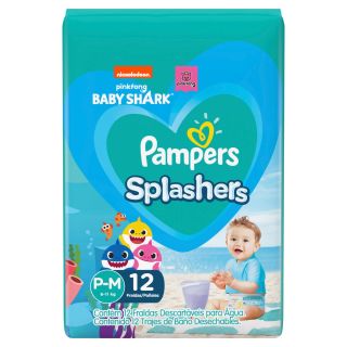 Pañales Pampers Splachers Talla P/M - Bolsa 12 UN