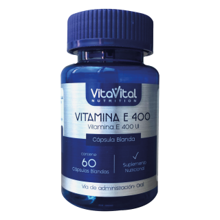 Vitamina E 400 Mg VitaVital Cápsulas Blandas - Frasco 60 UN