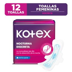 Kotex Toalla Higiénica Nocturna Discreta - Bolsa 12 UN