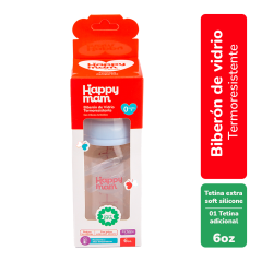 Biberón de Vidrio Termoresistente Happyman- Frasco 180 ml