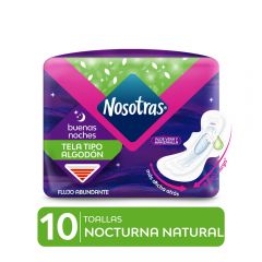 Toallas Higiénicas Nosotras Natural Buenas Noches - Bolsa 10 UN