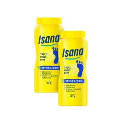 Isana Talco Triple Acción 240Gr + 60Gr - Pack 2 UN