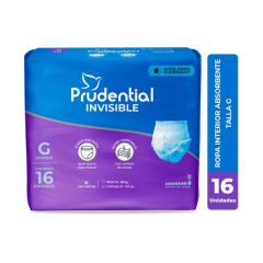 Pañal Prudential Invisible Talla G - Bolsa 16 UN
