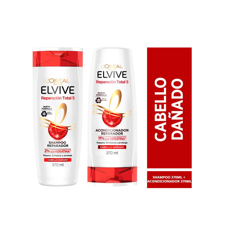Elvive shampoo y acondicionador reparador total 5